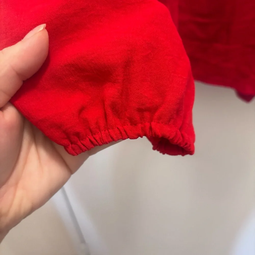 SHEIN Red Tie-Front Blouse Size 1X - Picture 7 of 10